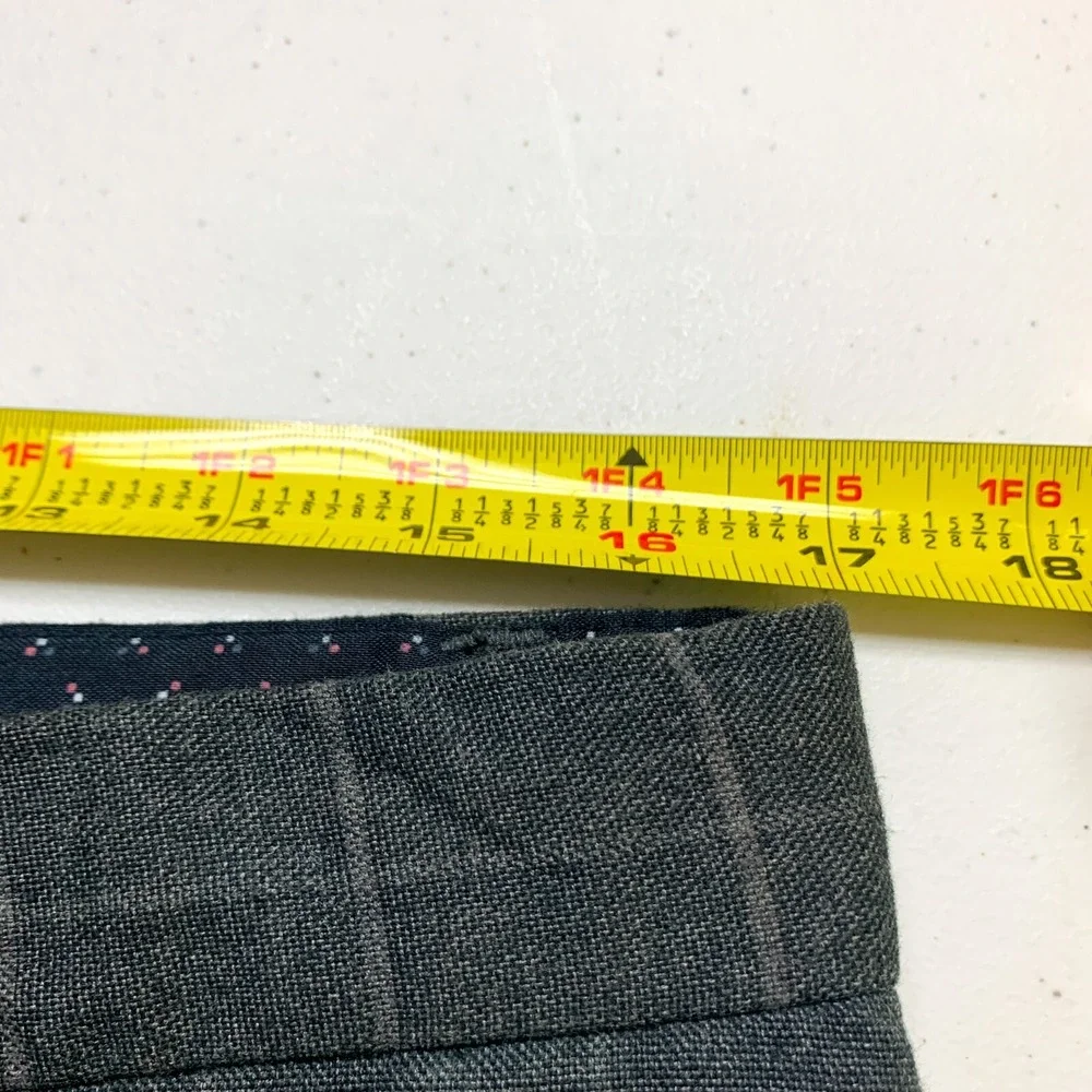 Banana Republic Aiden Pants Mens 32 Gray Plaid Business Casual Khakis Fit 34x28‎